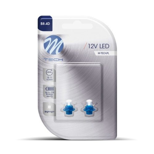 Blister 2x LED L049B - B8.4d Concave kék - LB049B