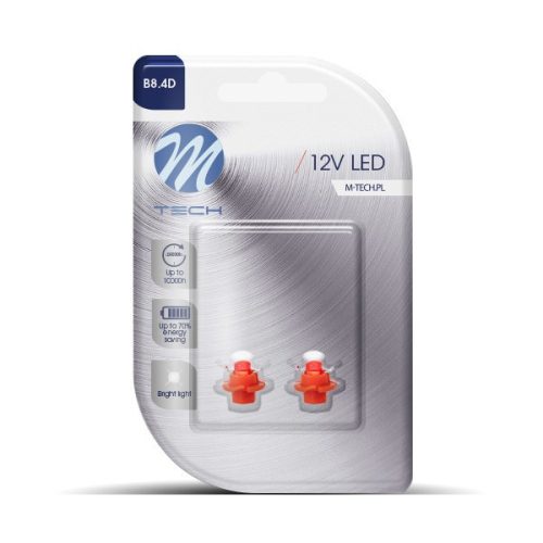 Blister 2x LED L049R - B8.4d Concave piros - LB049R