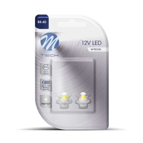 Blister 2x LED L049W - B8.4d Concave fehér - LB049W