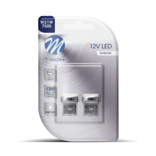 Blister 2x LED L109W - T20 W21W 9xSMD2835 fehér - LB109W